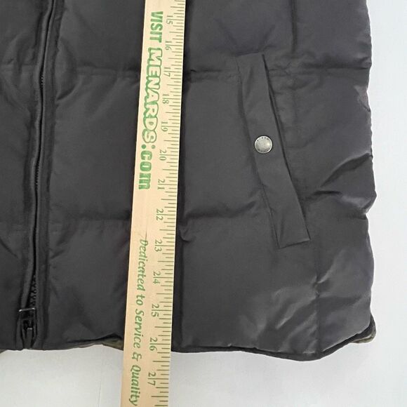 J. Crew Down Puffer Vest Men's Large Black Retractable Hood WARM Field Jacket - Picture 13 of 16